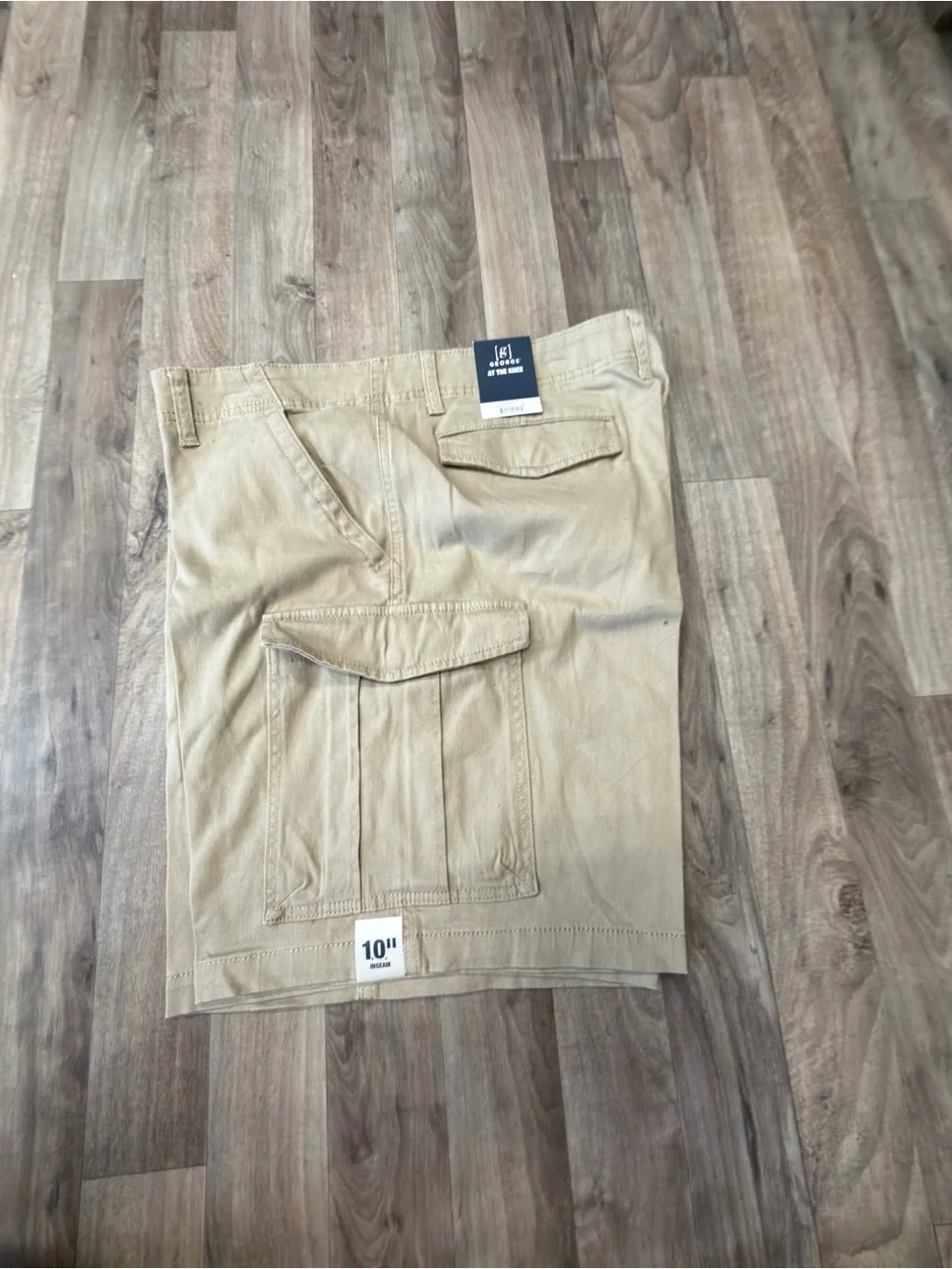 NWT George Men’s Cargo Shorts Size 40 Khaki Tan 10” Inseam